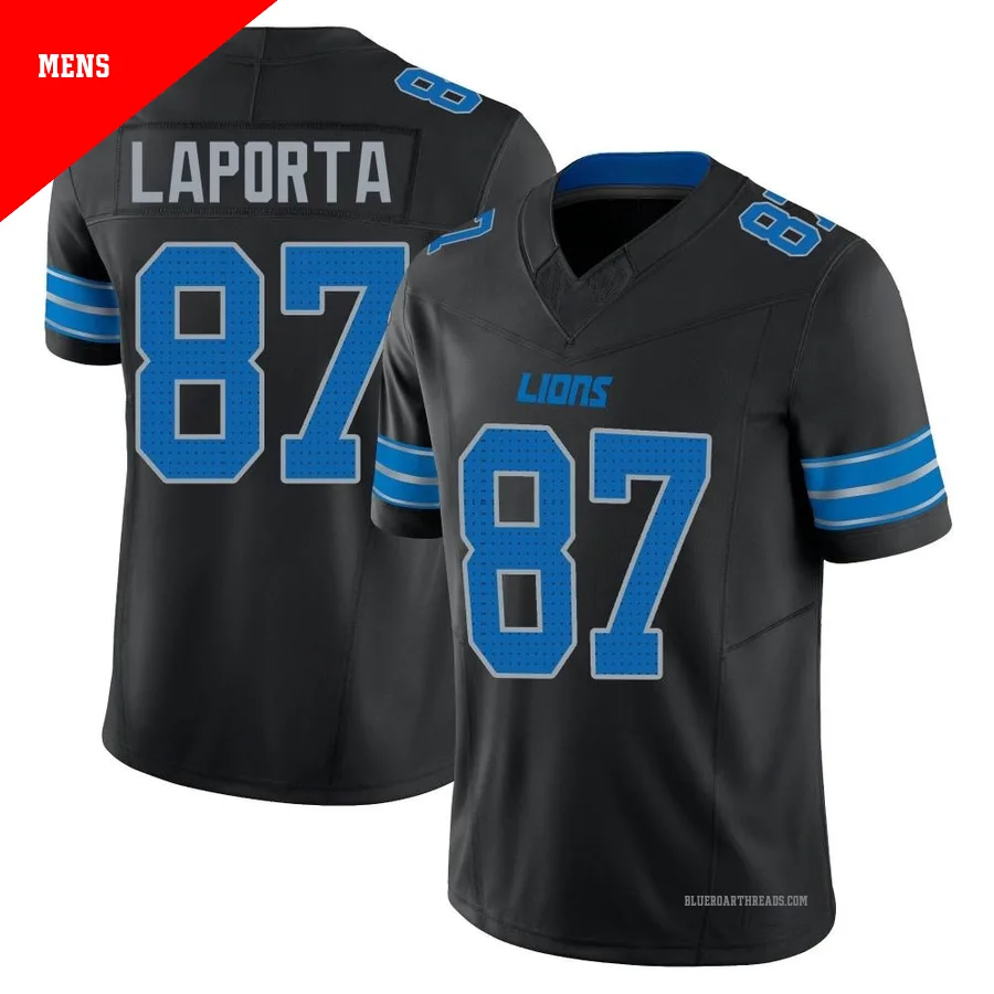 Men's Sam LaPorta ＃87 Detroit Lions Black Limited Alternate Vapor F.U.S.E. 2nd Jersey