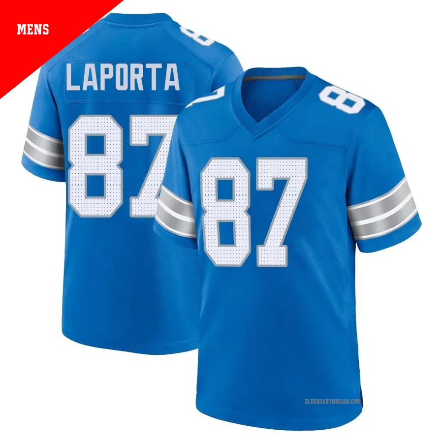 Men's Sam LaPorta ＃87 Detroit Lions Blue Game 2nd Jersey