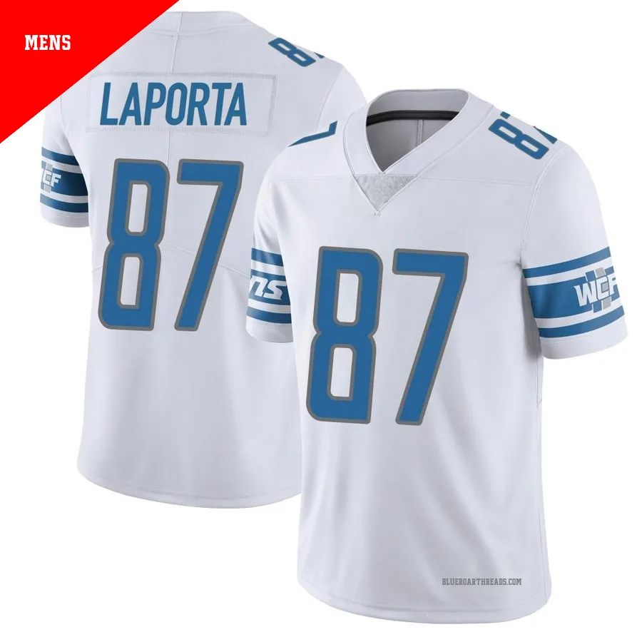 Men's Sam LaPorta ＃87 Detroit Lions White Limited Vapor Untouchable Jersey