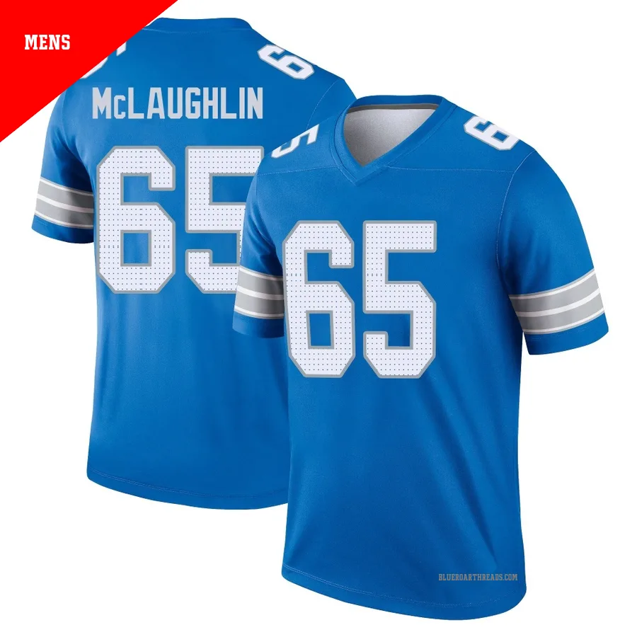 Men's Seth McLaughlin ＃65 Detroit Lions Blue Legend 2nd Jersey