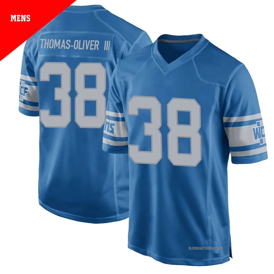 Men's Stantley Thomas-Oliver III ＃38 Detroit Lions Blue Game Throwback Vapor Untouchable Jersey