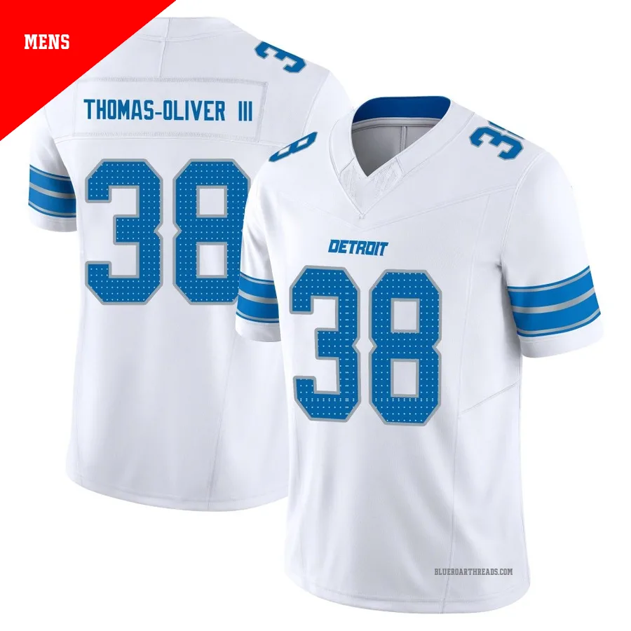 Men's Stantley Thomas-Oliver III ＃38 Detroit Lions White Limited Vapor F.U.S.E. 2nd Jersey