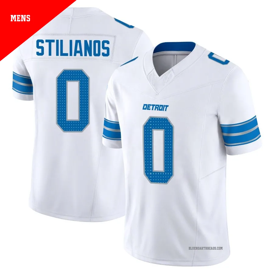Men's Steven Stilianos ＃0 Detroit Lions White Limited Vapor F.U.S.E. 2nd Jersey
