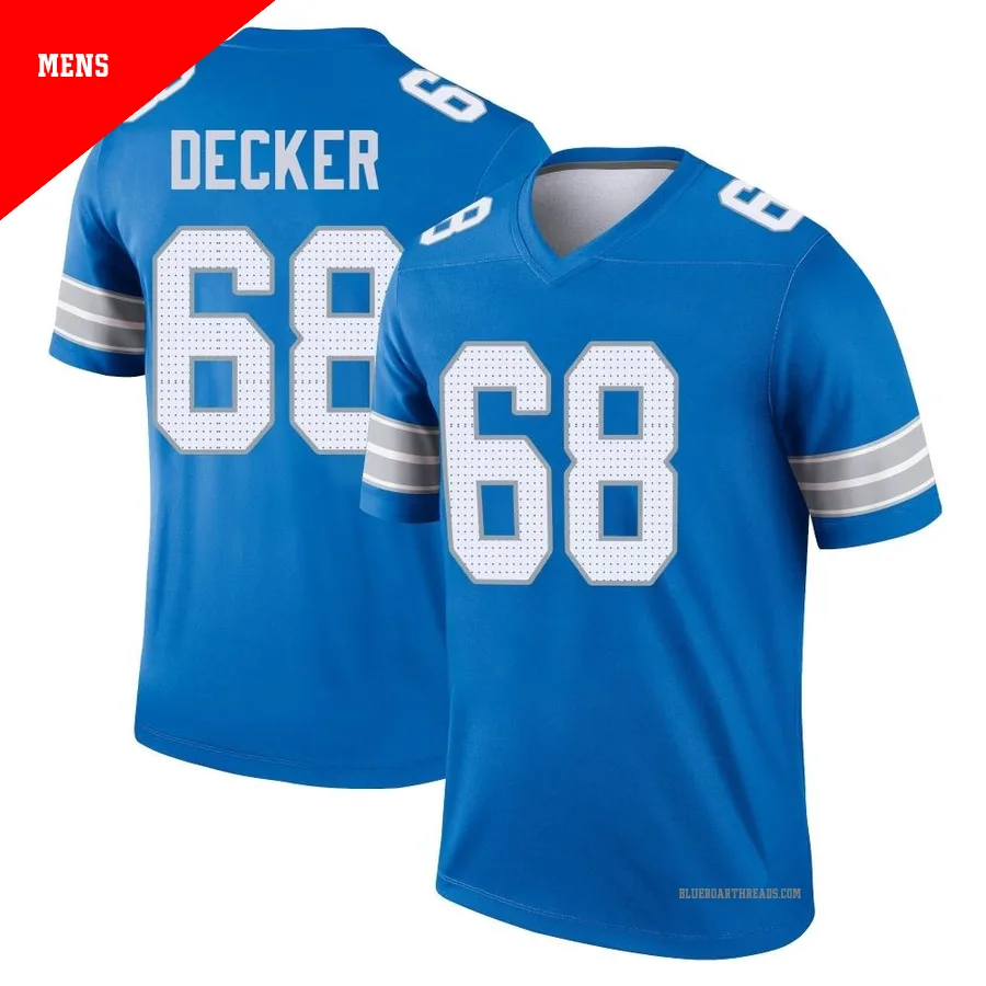 Men's Taylor Decker ＃68 Detroit Lions Blue Legend 2nd Jersey