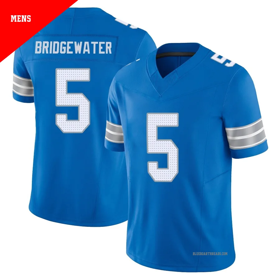 Men's Teddy Bridgewater ＃5 Detroit Lions Blue Limited Vapor F.U.S.E. 2nd Jersey