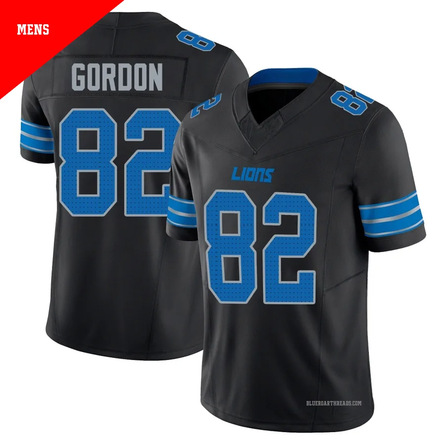 Men's Thomas Gordon ＃82 Detroit Lions Black Limited Alternate Vapor F.U.S.E. 2nd Jersey