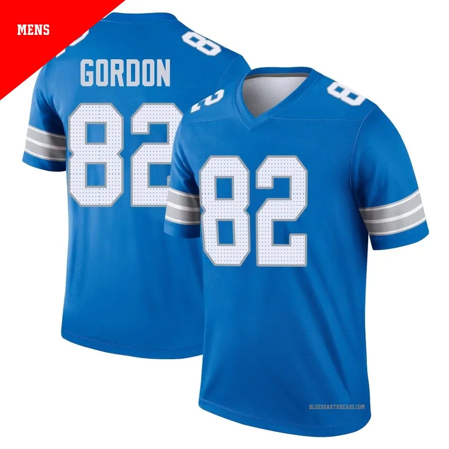 Men's Thomas Gordon ＃82 Detroit Lions Blue Legend 2nd Jersey