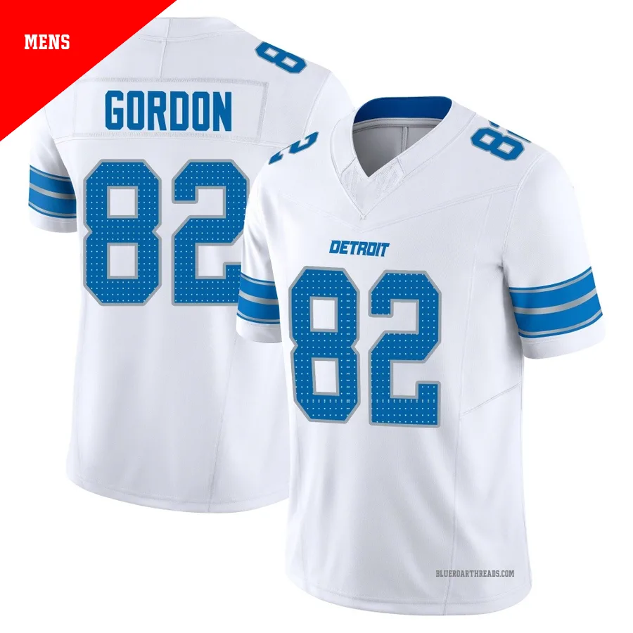 Men's Thomas Gordon ＃82 Detroit Lions White Limited Vapor F.U.S.E. 2nd Jersey