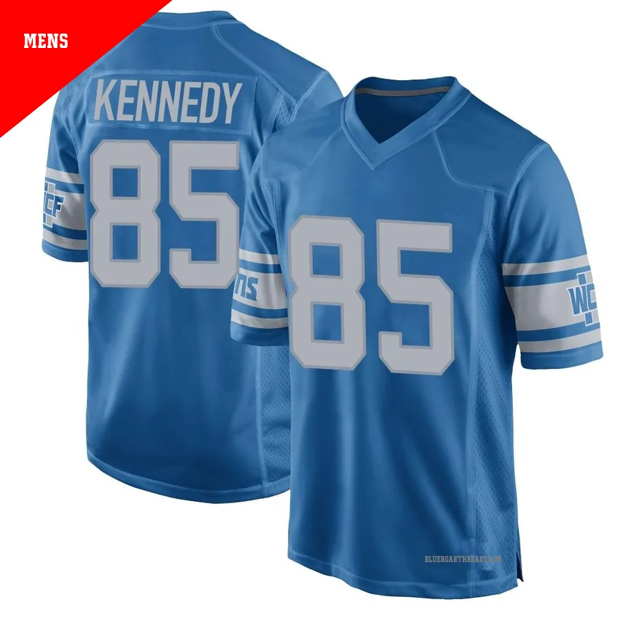 Men's Tom Kennedy ＃85 Detroit Lions Blue Game Throwback Vapor Untouchable Jersey