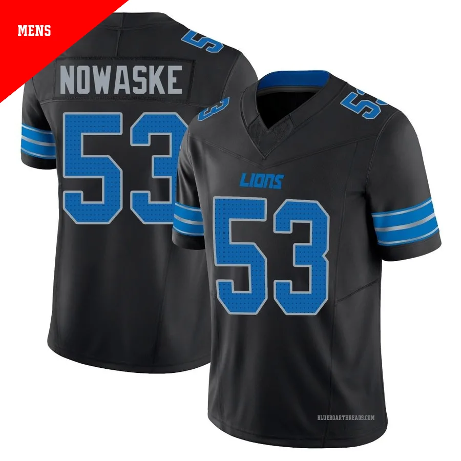 Men's Trevor Nowaske ＃53 Detroit Lions Black Limited Alternate Vapor F.U.S.E. 2nd Jersey