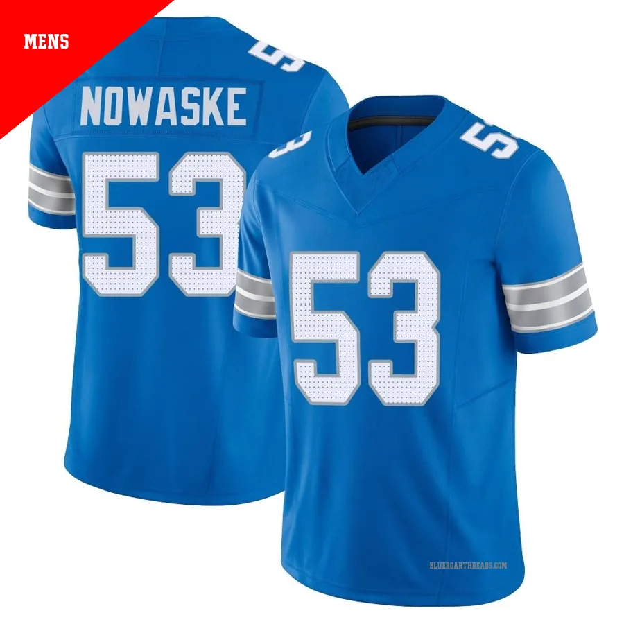 Men's Trevor Nowaske ＃53 Detroit Lions Blue Limited Vapor F.U.S.E. 2nd Jersey