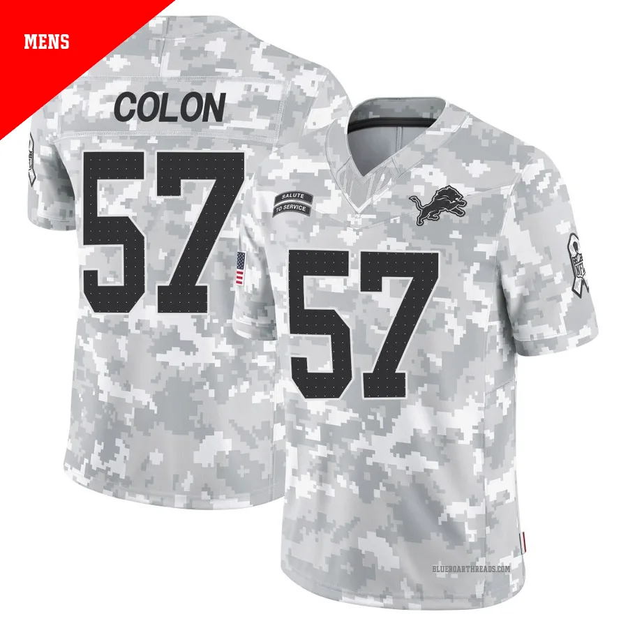 Men's Trystan Colon ＃57 Detroit Lions Arctic Camo Limited 2024 Salute to Service Jersey