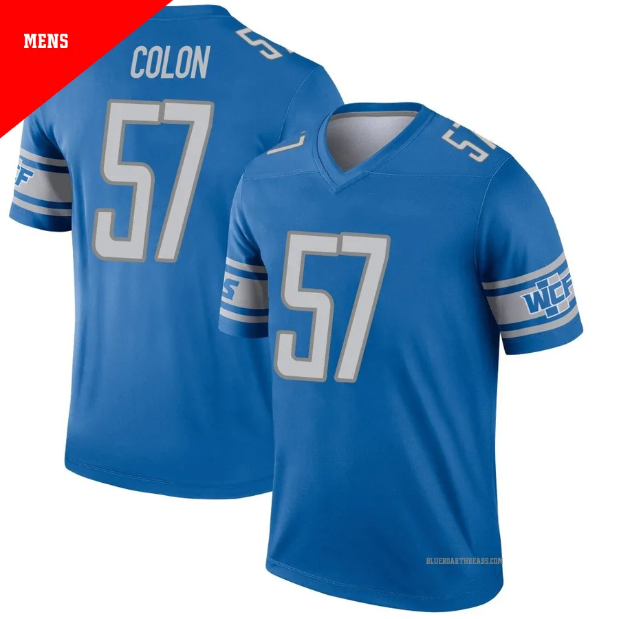 Men's Trystan Colon ＃57 Detroit Lions Blue Legend Jersey