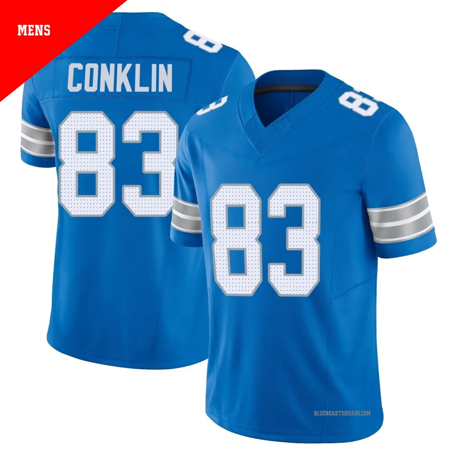 Men's Tyler Conklin ＃83 Detroit Lions Blue Limited Vapor F.U.S.E. 2nd Jersey