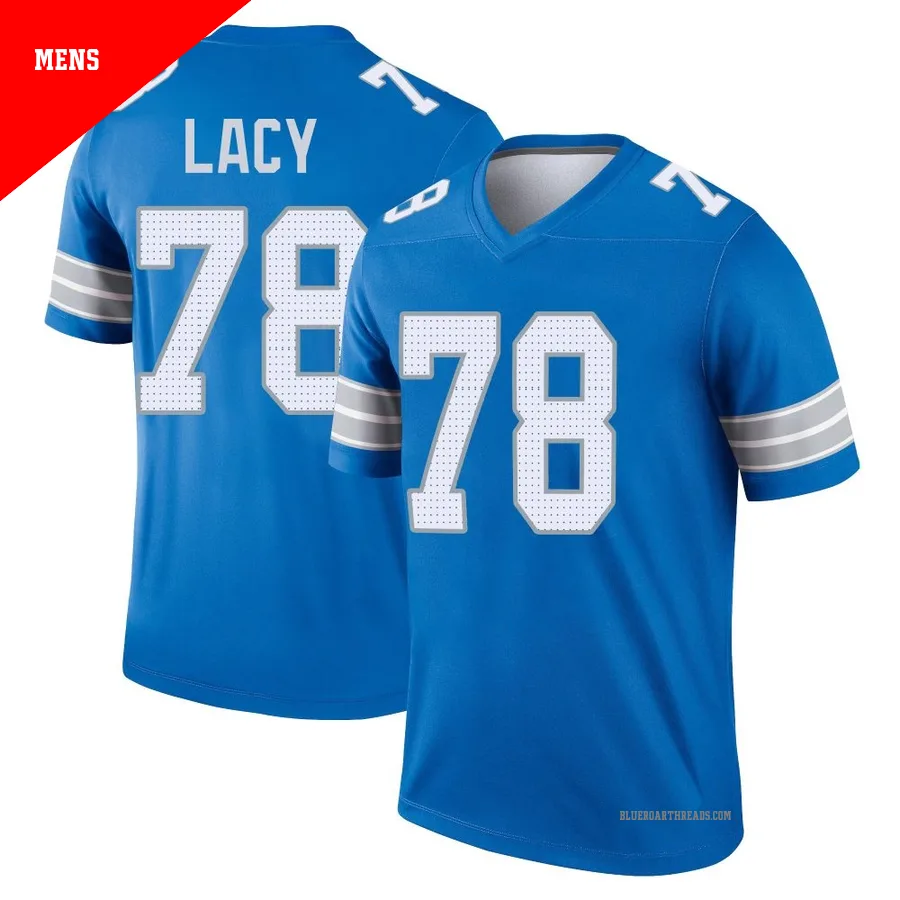 Men's Tyler Lacy ＃78 Detroit Lions Blue Legend 2nd Jersey