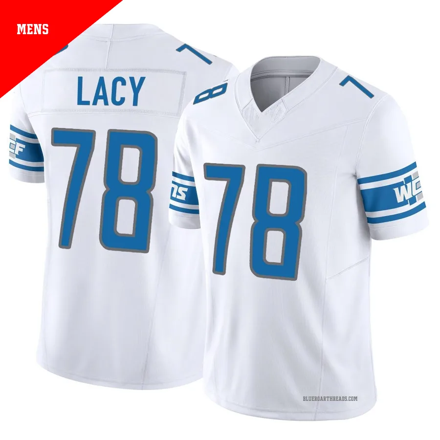 Men's Tyler Lacy ＃78 Detroit Lions White Limited Vapor F.U.S.E. Jersey