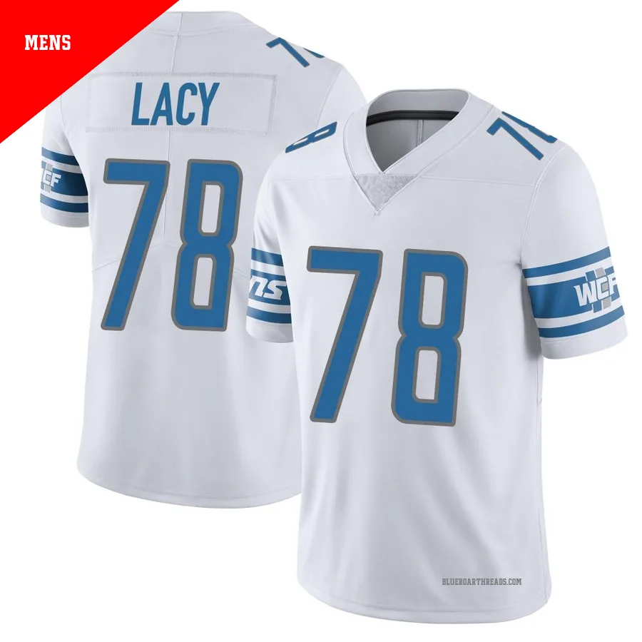 Men's Tyler Lacy ＃78 Detroit Lions White Limited Vapor Untouchable Jersey