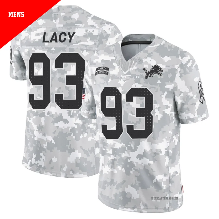 Men's Tyler Lacy ＃93 Detroit Lions Arctic Camo Limited 2024 Salute to Service Jersey