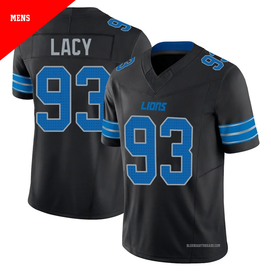 Men's Tyler Lacy ＃93 Detroit Lions Black Limited Alternate Vapor F.U.S.E. 2nd Jersey