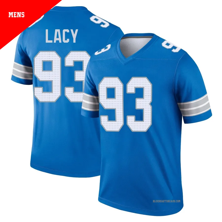 Men's Tyler Lacy ＃93 Detroit Lions Blue Legend 2nd Jersey