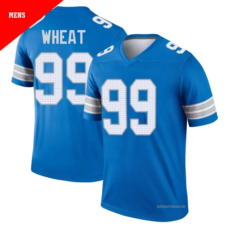 Men's Tyrus Wheat ＃99 Detroit Lions Blue Legend 2nd Jersey