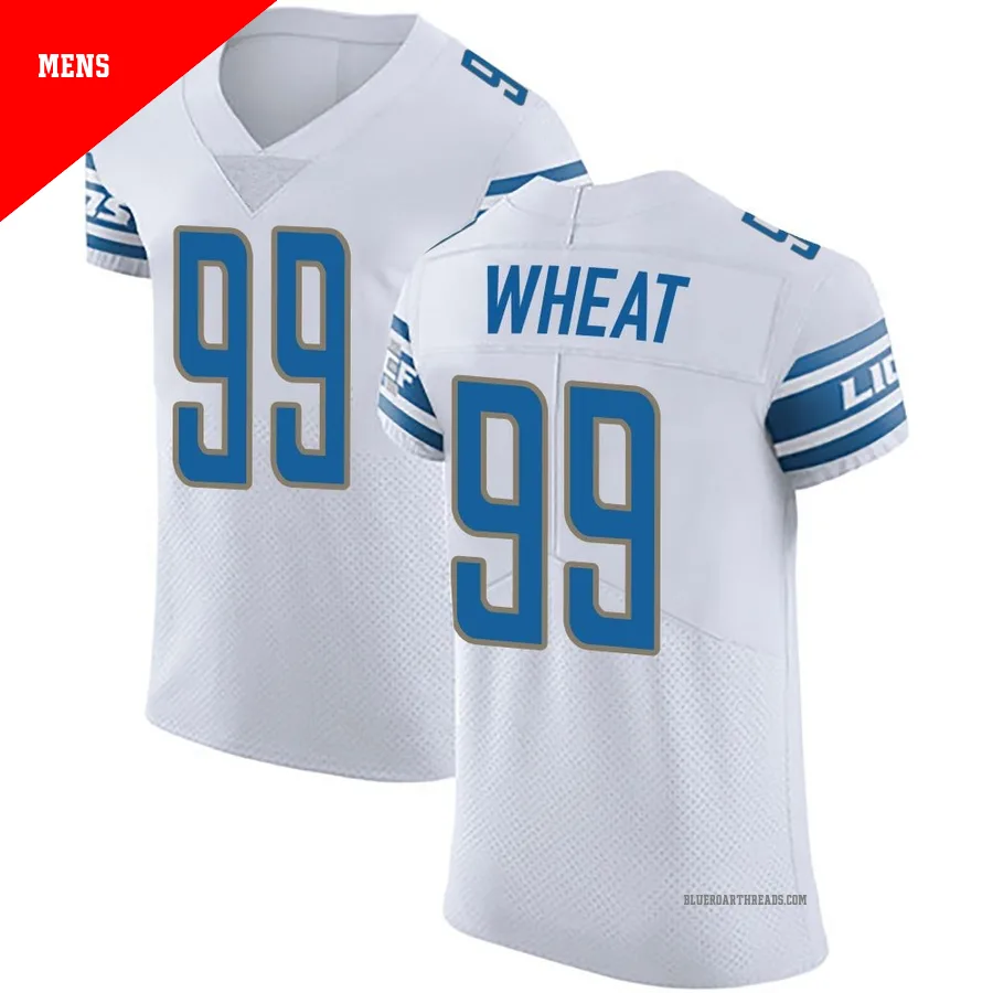 Men's Tyrus Wheat ＃99 Detroit Lions White Elite Vapor Untouchable Jersey