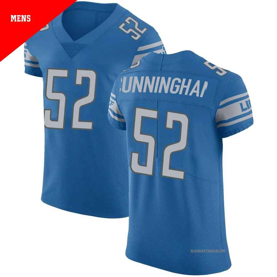 Men's Zach Cunningham ＃52 Detroit Lions Blue Elite Team Color Vapor Untouchable Jersey