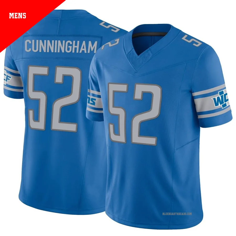 Men's Zach Cunningham ＃52 Detroit Lions Blue Limited Vapor F.U.S.E. Jersey