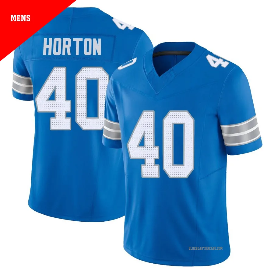 Men's Zach Horton ＃40 Detroit Lions Blue Limited Vapor F.U.S.E. 2nd Jersey