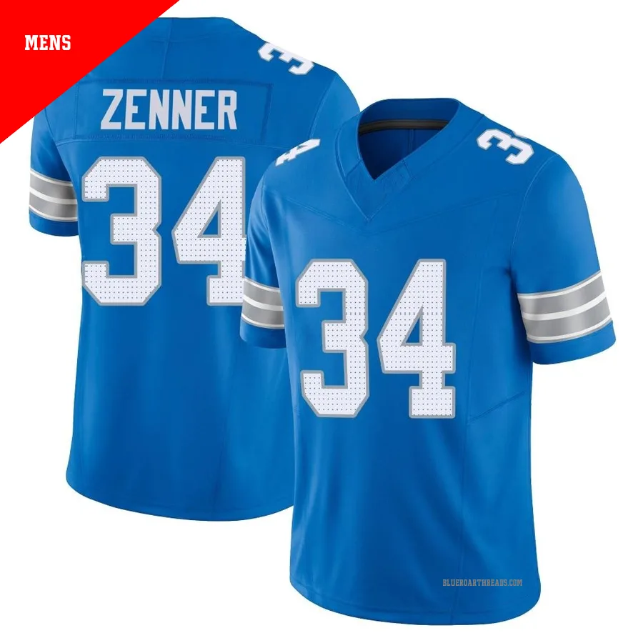 Men's Zach Zenner ＃34 Detroit Lions Blue Limited Vapor F.U.S.E. 2nd Jersey