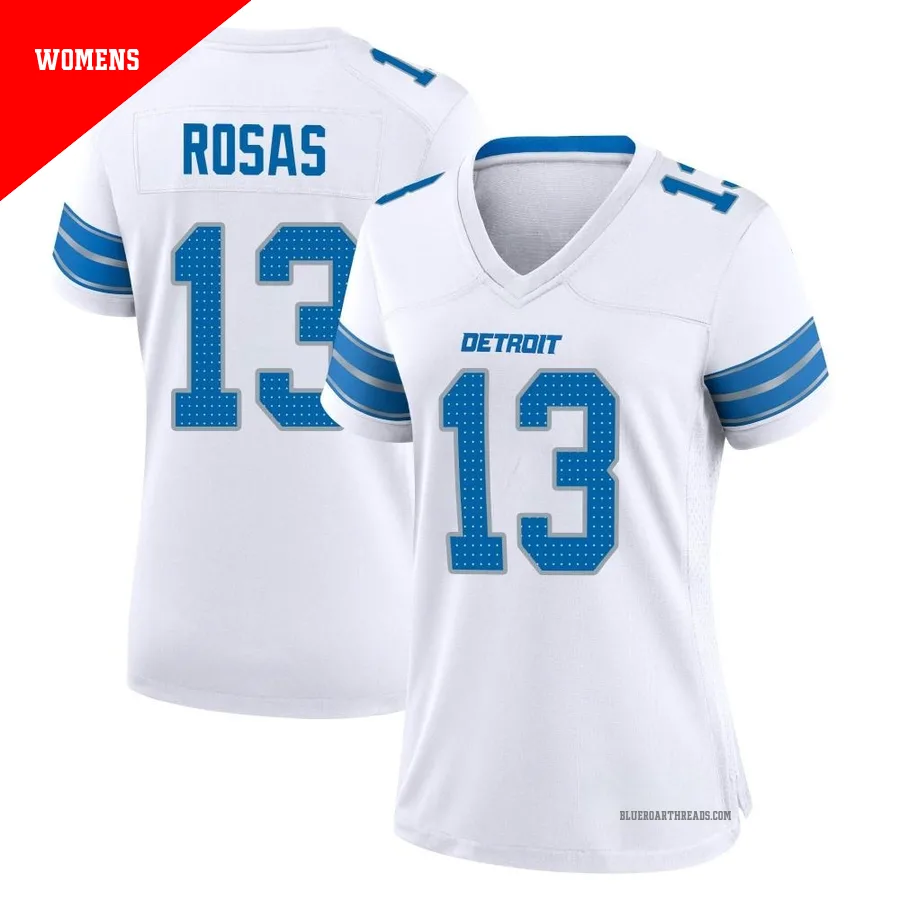 Women's Aldrick Rosas ＃13 Detroit Lions White Game 2nd Jersey