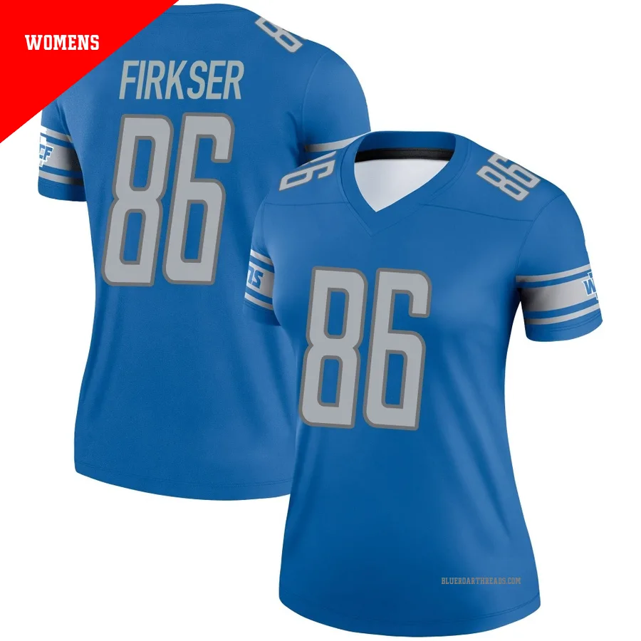 Women's Anthony Firkser ＃86 Detroit Lions Blue Legend Jersey