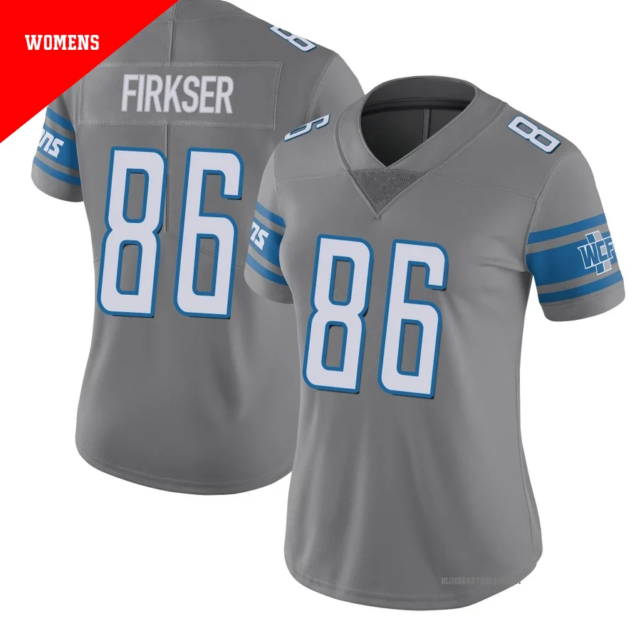 Women's Anthony Firkser ＃86 Detroit Lions Limited Color Rush Steel Jersey