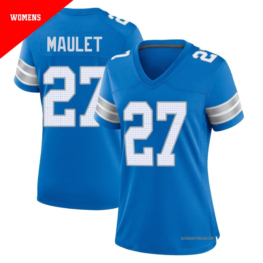 Women's Arthur Maulet ＃27 Detroit Lions Blue Game 2nd Jersey
