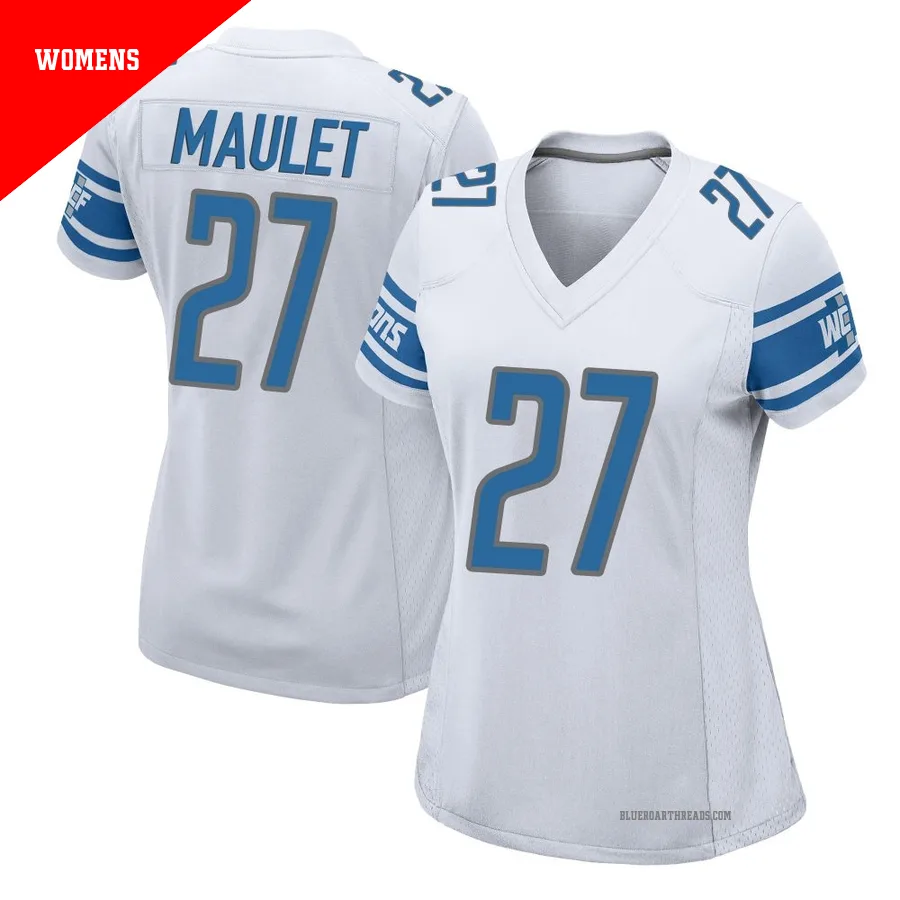 Women's Arthur Maulet ＃27 Detroit Lions White Game Jersey