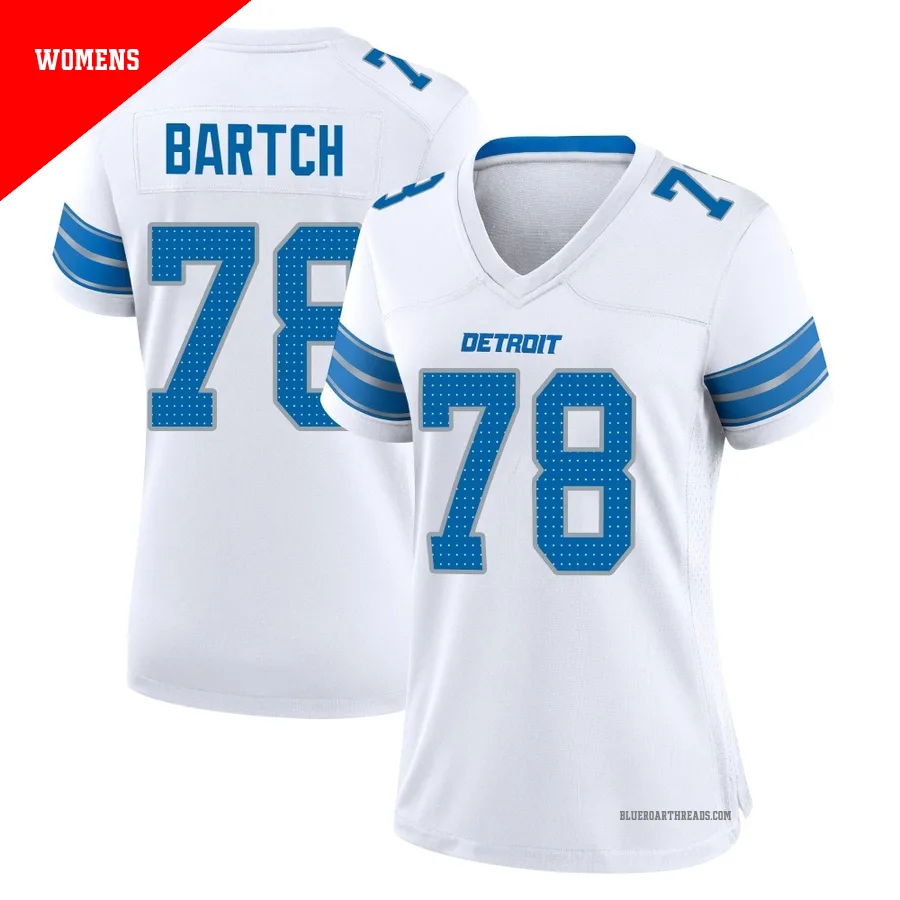 Women's Ben Bartch ＃78 Detroit Lions White Game 2nd Jersey