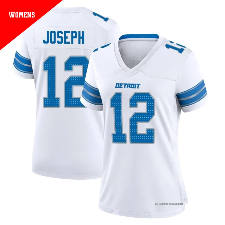 Women's Brandon Joseph ＃12 Detroit Lions White Game 2nd Jersey