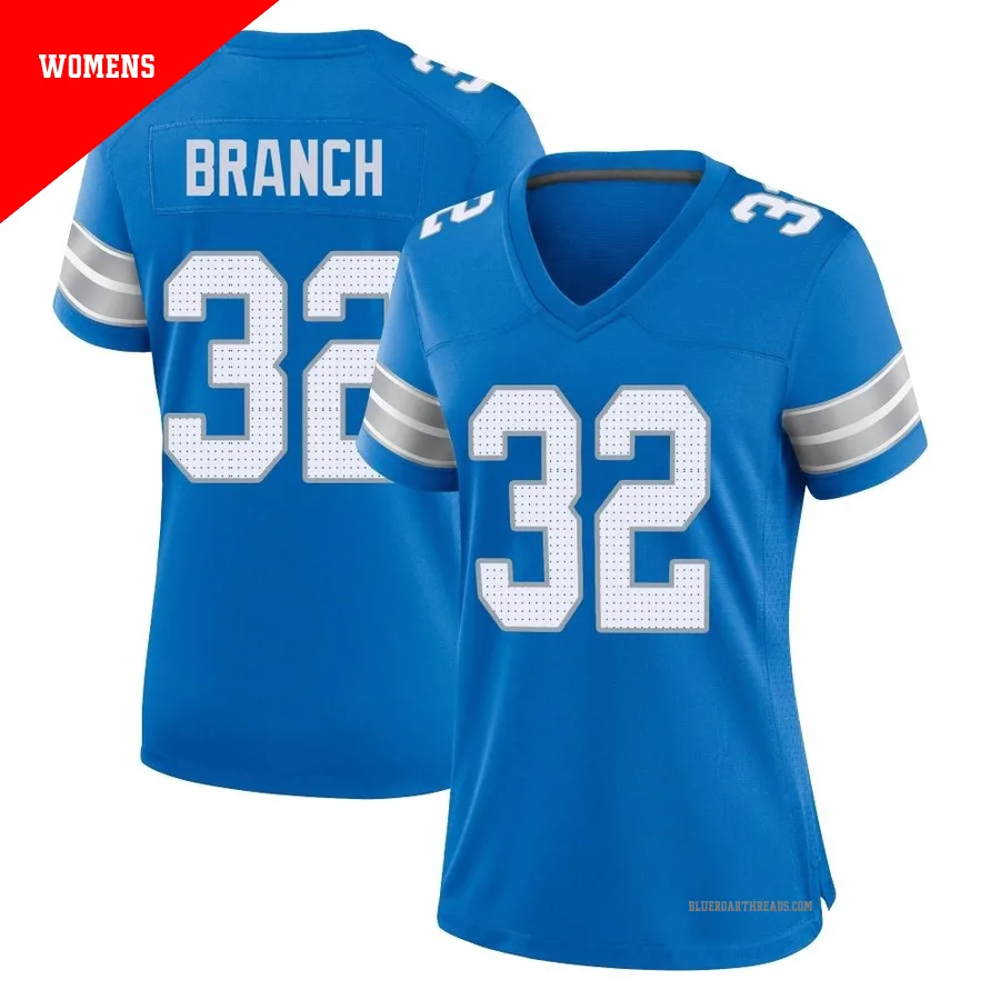 Women's Brian Branch ＃32 Detroit Lions Blue Game 2nd Jersey