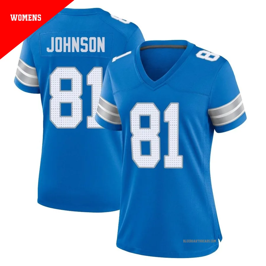Women's Calvin Johnson ＃81 Detroit Lions Blue Game 2nd Jersey