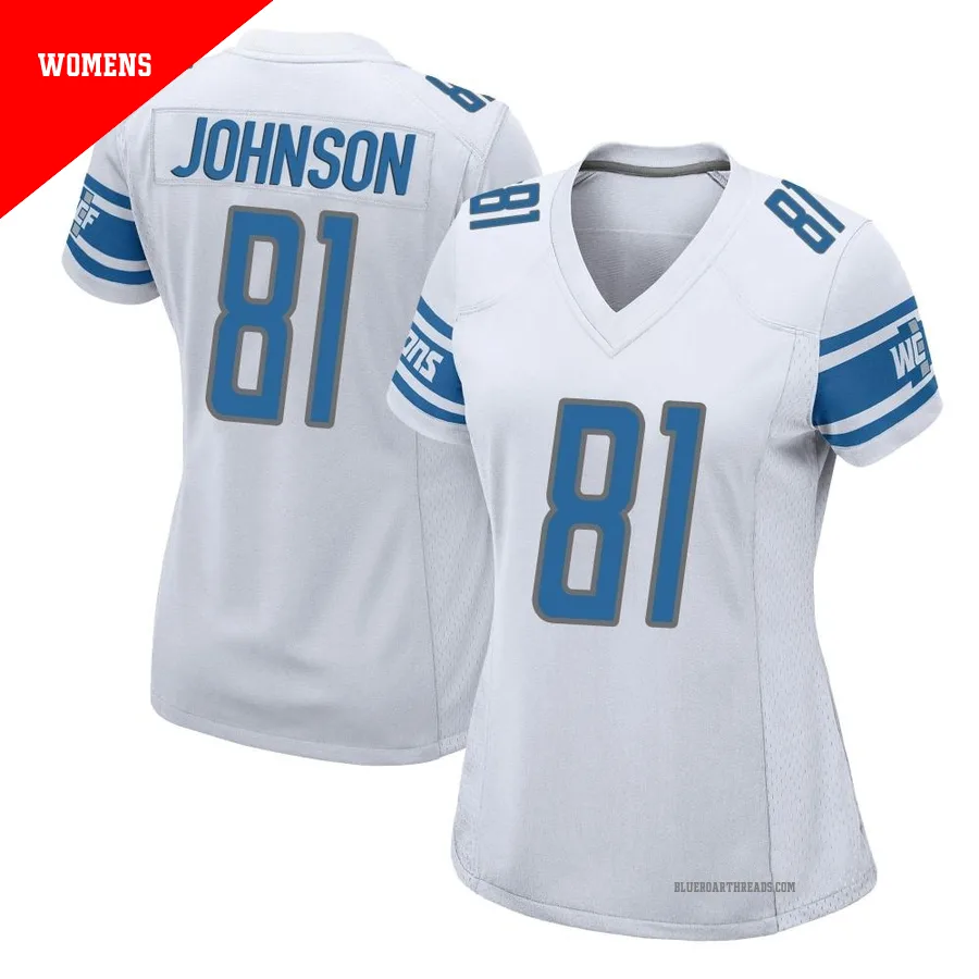 Women's Calvin Johnson ＃81 Detroit Lions White Game Jersey
