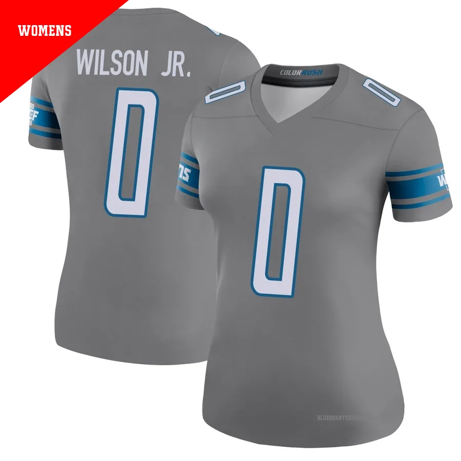 Women's Cedrick Wilson Jr. ＃0 Detroit Lions Legend Color Rush Steel Jersey