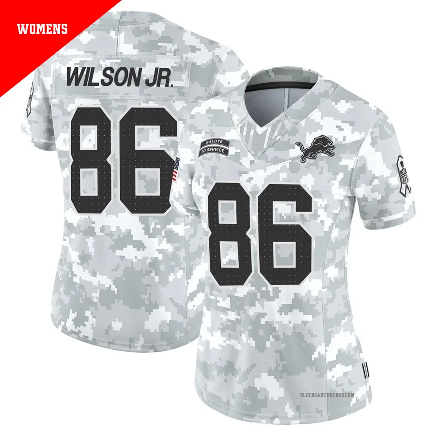 Women's Cedrick Wilson Jr. ＃86 Detroit Lions Arctic Camo Limited 2024 Salute to Service Jersey