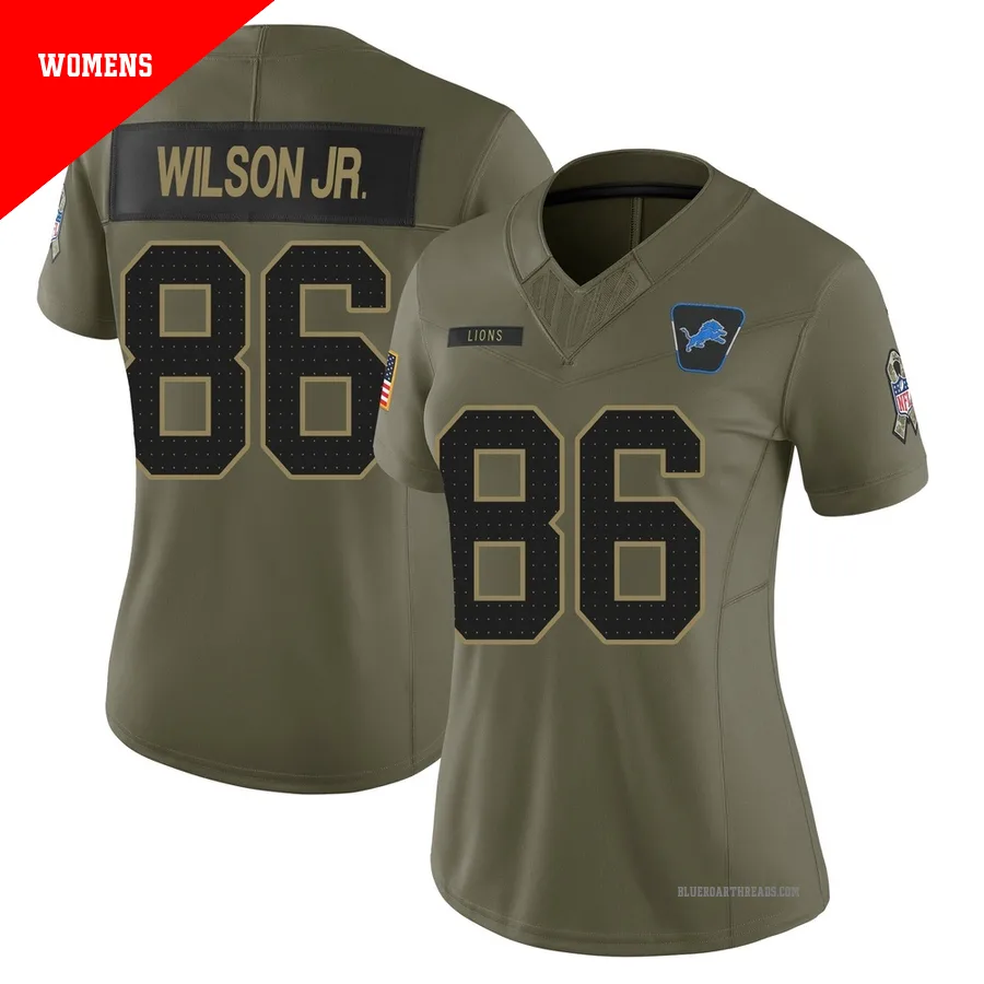Women's Cedrick Wilson Jr. ＃86 Detroit Lions Olive Limited 2025 Salute to Service Jersey
