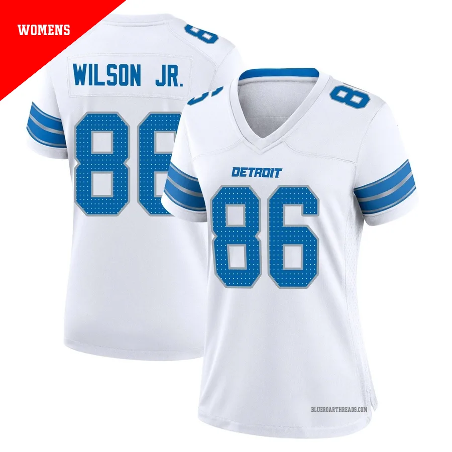 Women's Cedrick Wilson Jr. ＃86 Detroit Lions White Game 2nd Jersey