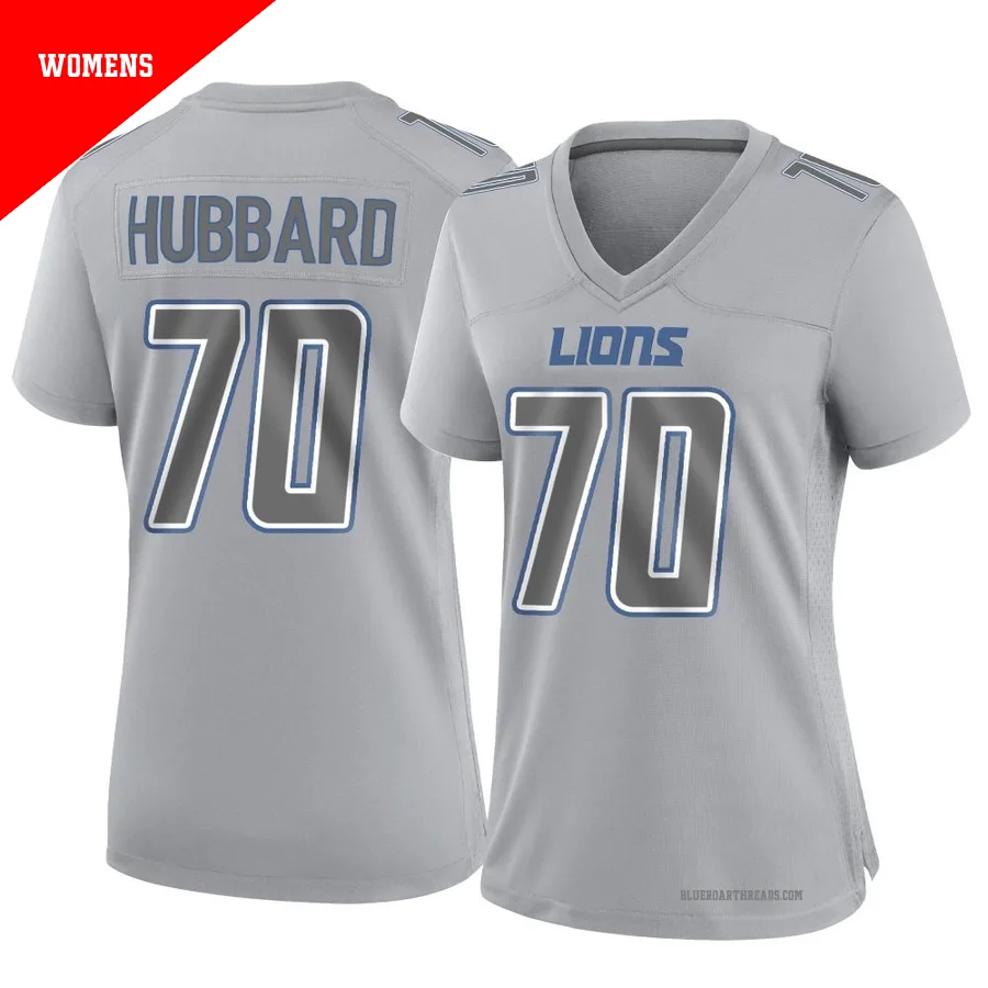 Women's Chris Hubbard ＃70 Detroit Lions Gray Game Atmosphere Fashion Jersey