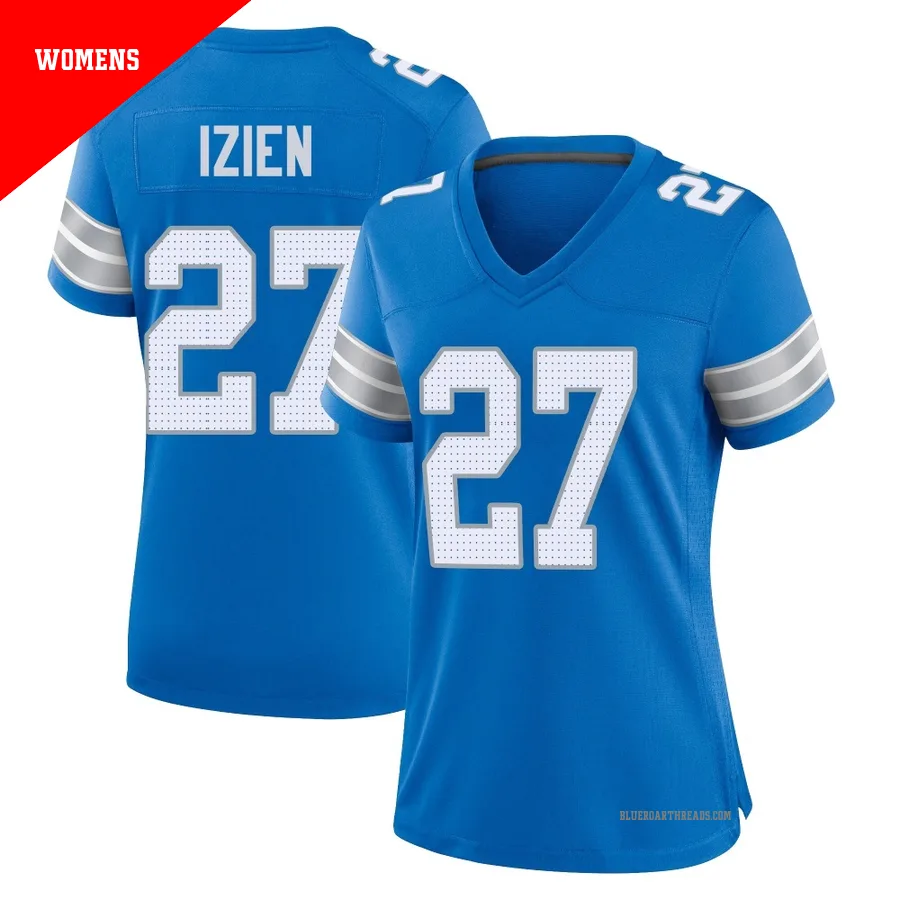 Women's Christian Izien ＃27 Detroit Lions Blue Game 2nd Jersey