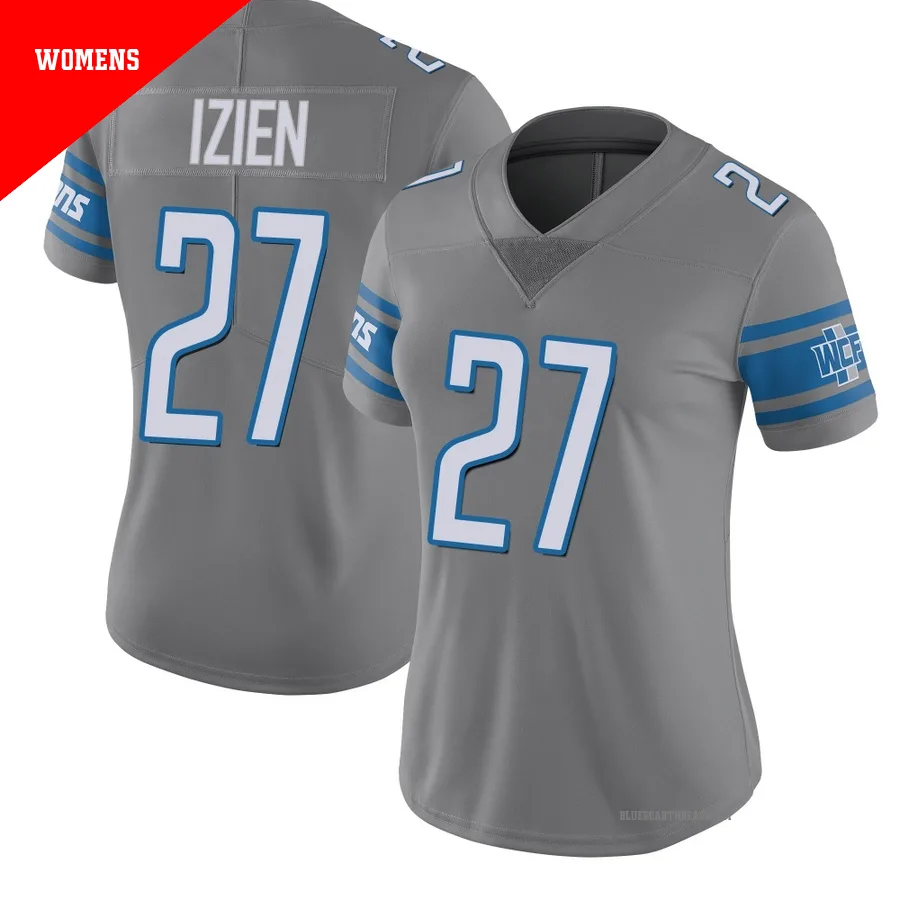 Women's Christian Izien ＃27 Detroit Lions Limited Color Rush Steel Jersey