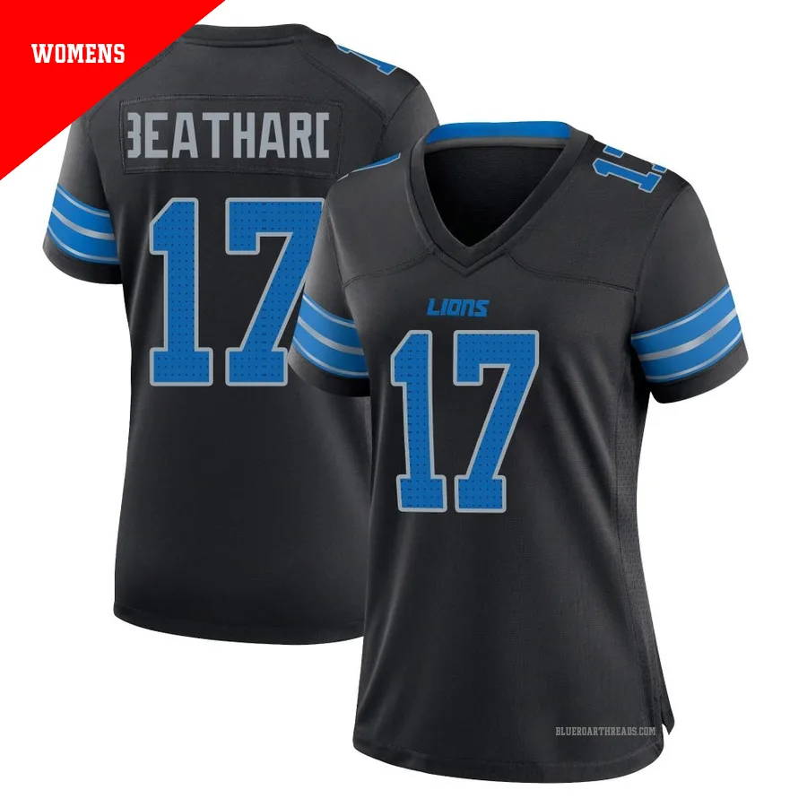 Women's C.J. Beathard ＃17 Detroit Lions Black Game Alternate 2nd Jersey
