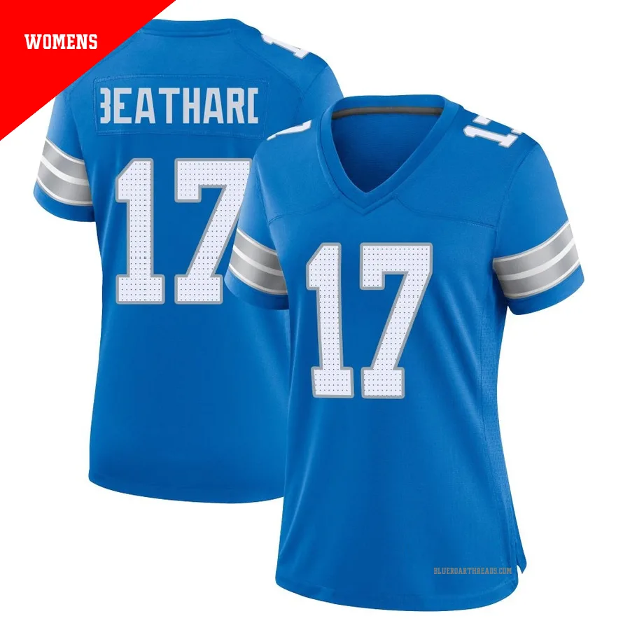 Women's C.J. Beathard ＃17 Detroit Lions Blue Game 2nd Jersey