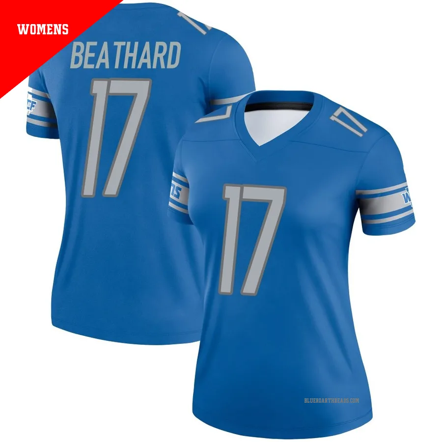 Women's C.J. Beathard ＃17 Detroit Lions Blue Legend Jersey